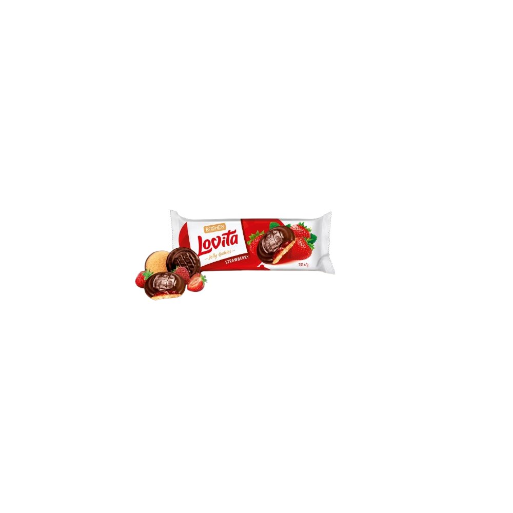 Lovita cookies strawberry flavor (135 g)