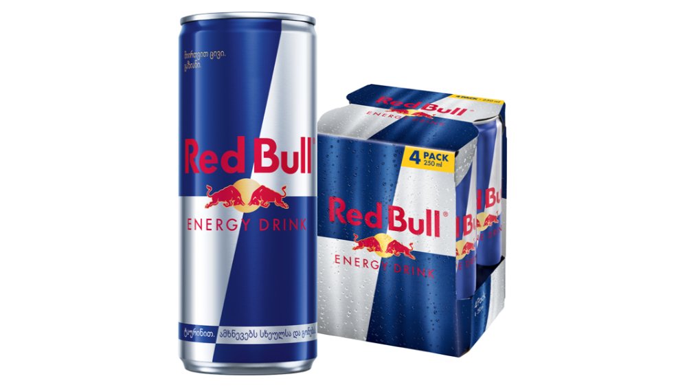 Red Bull ენერგეტიკული სასმელი Energy Drink (4 can)