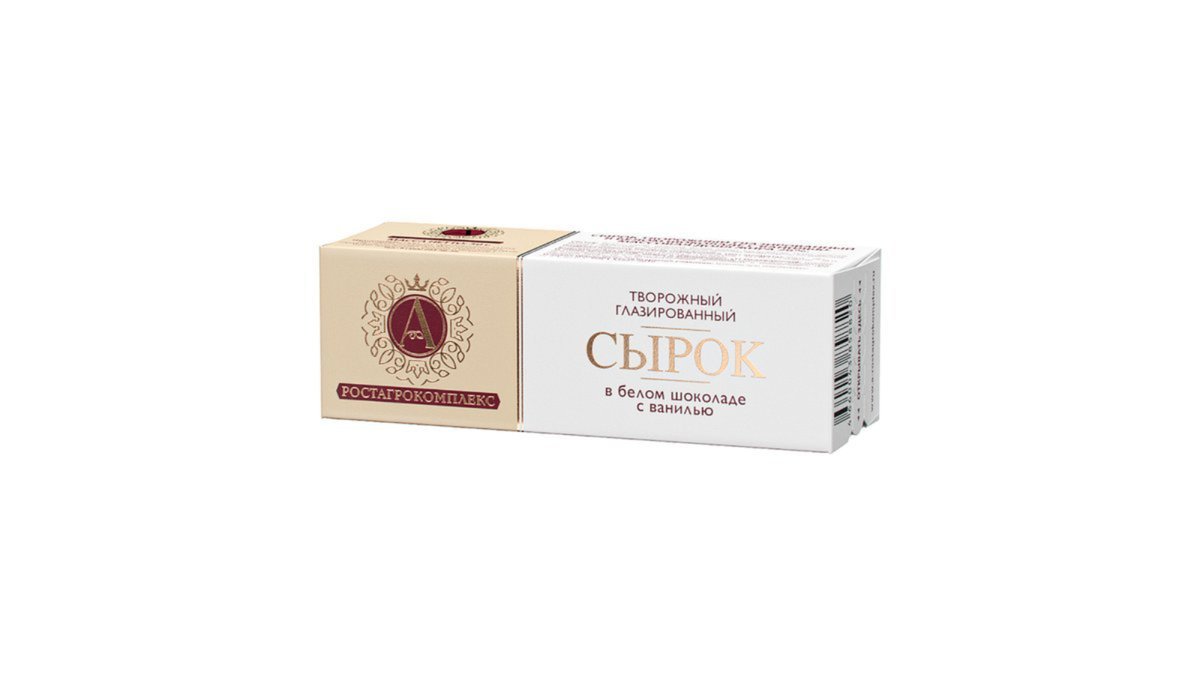 Rostagro იოგურტი Glazed cottage cheese in milk chocolate with vanilla (50 g)