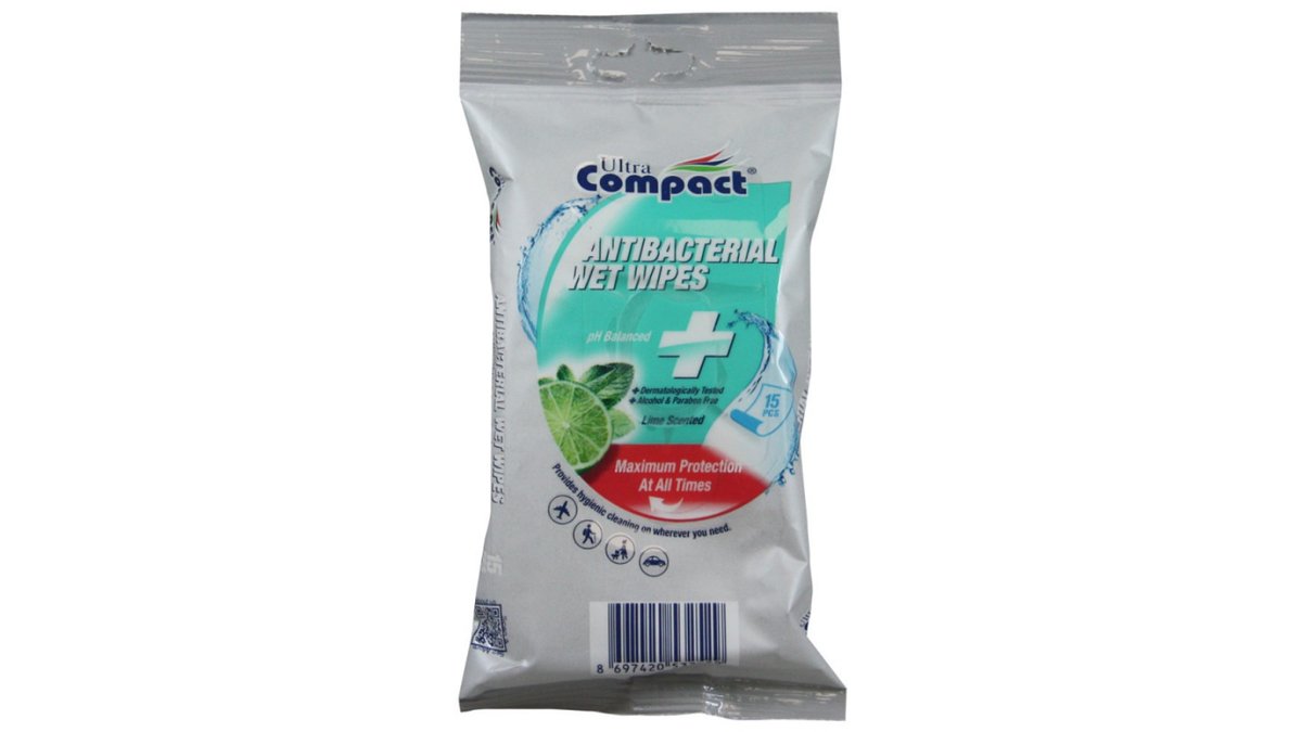 ანტიბაქტერიული ნესტიანი ხელსახოცი antibacterial (15 pcs)