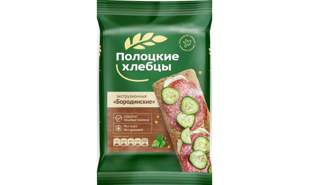 Polotskye ხრაშუნა პური Borodino (80 g)