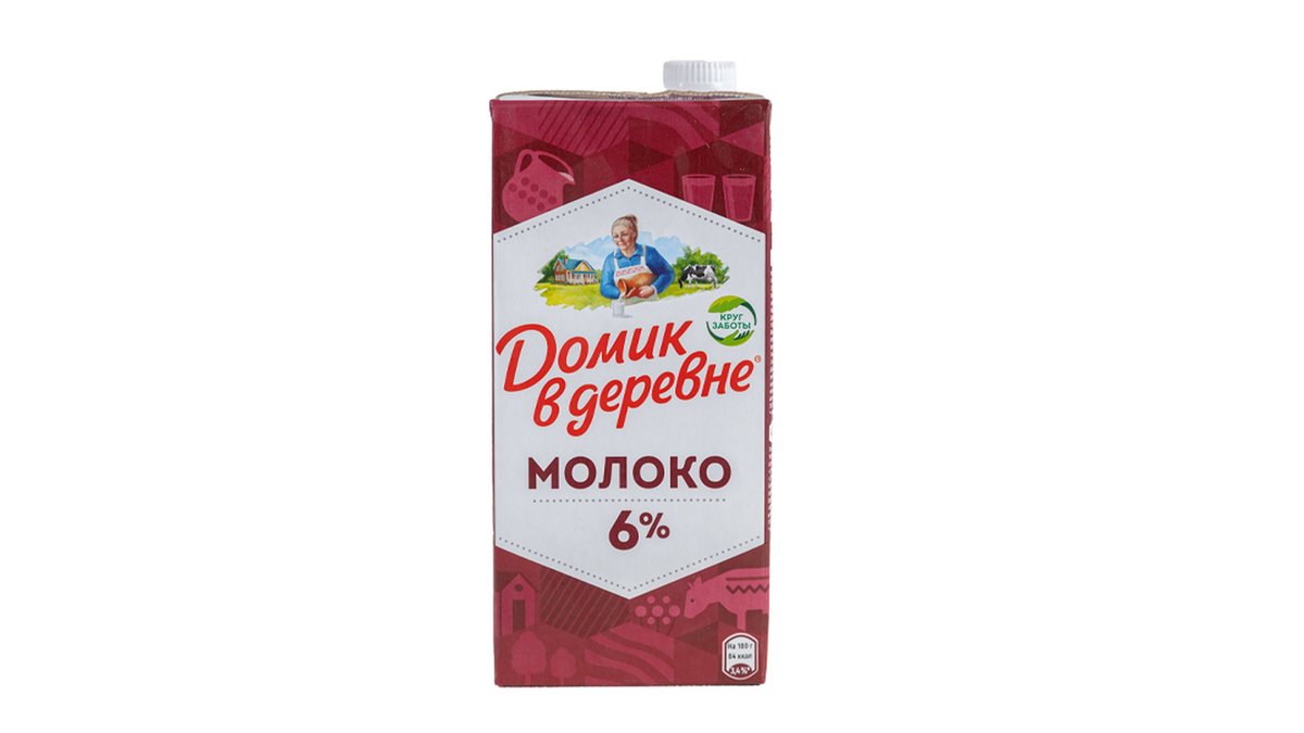 Domic V Derevne რძე Sterilized (6%) (1 l)