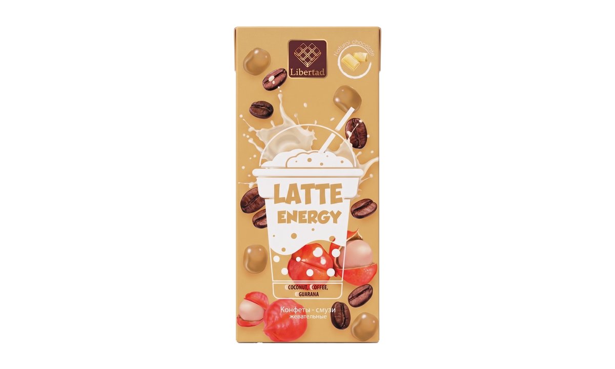 Latte Energy კონდიტერული ნაწარმი თეთრ შოკოლადში (75 გ)