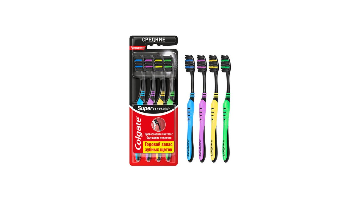 ქოლგეითი зубная щетка super new (4 pcs)