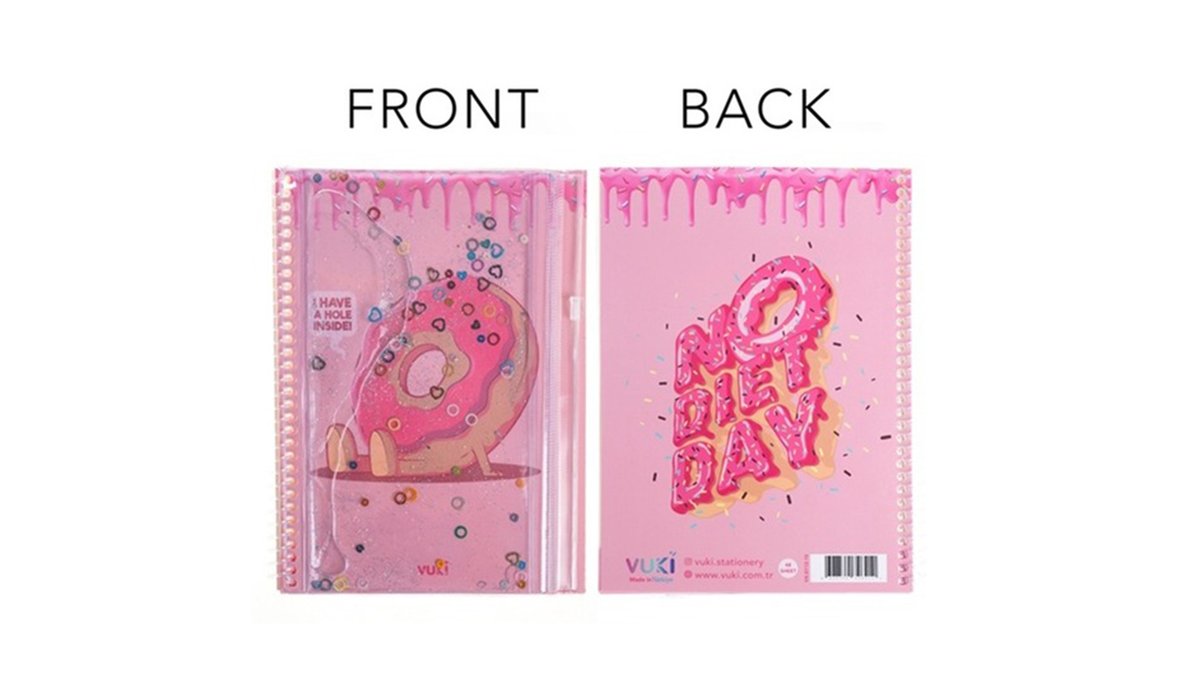 VUKI ბლოკნოტი A5 ხაზებიანი glitter cover (1 pcs)