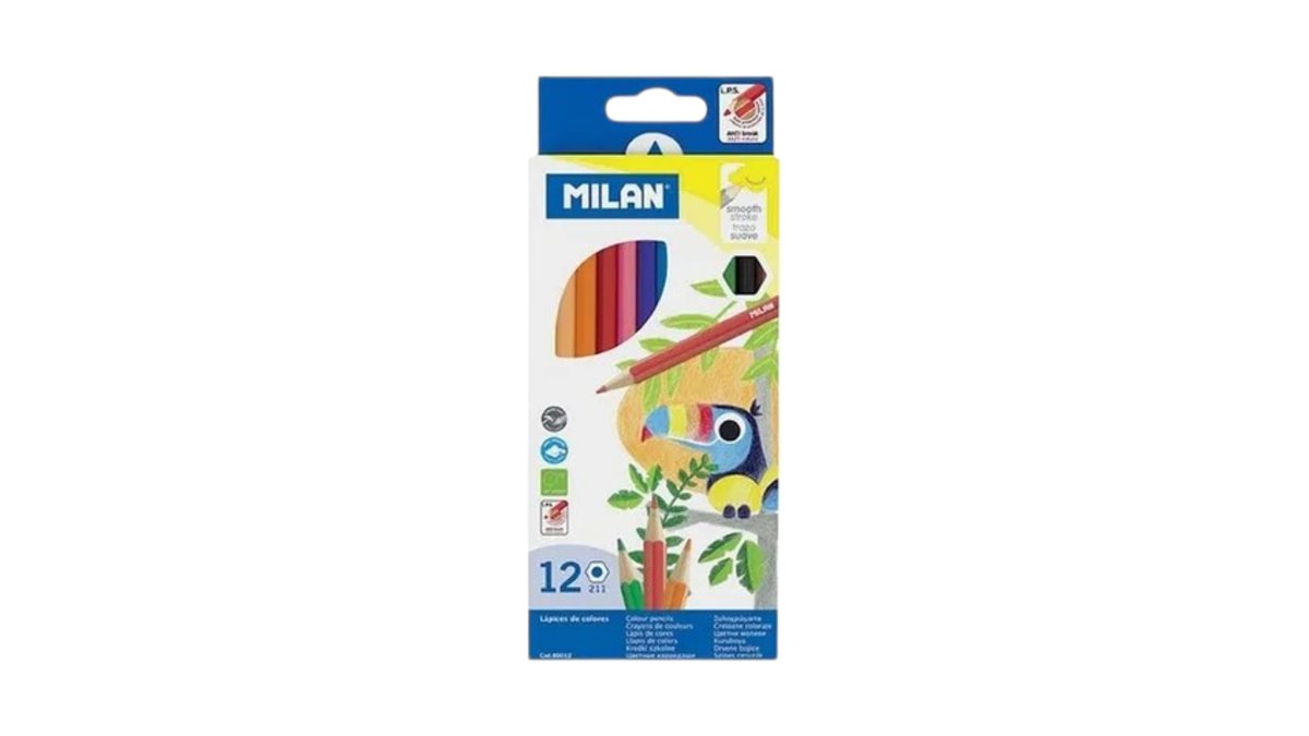 MILAN ცვილის კრayonები extra sharp (12 pcs)