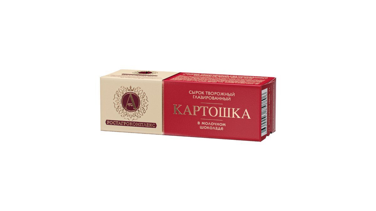 Rostagro იოგურტი Glazed cottage cheese "Kartoshka" in milk chocolate