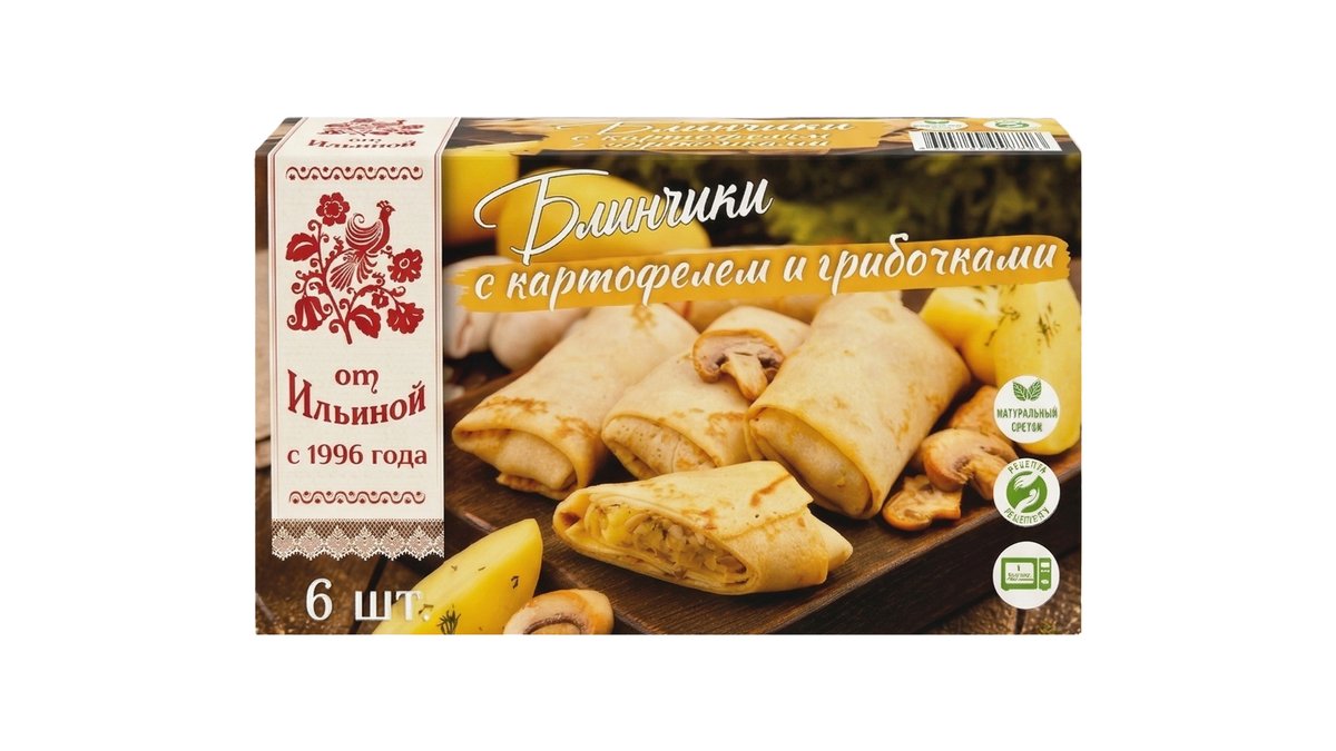 Ilinoy ბლინი with potatoes and mushrooms