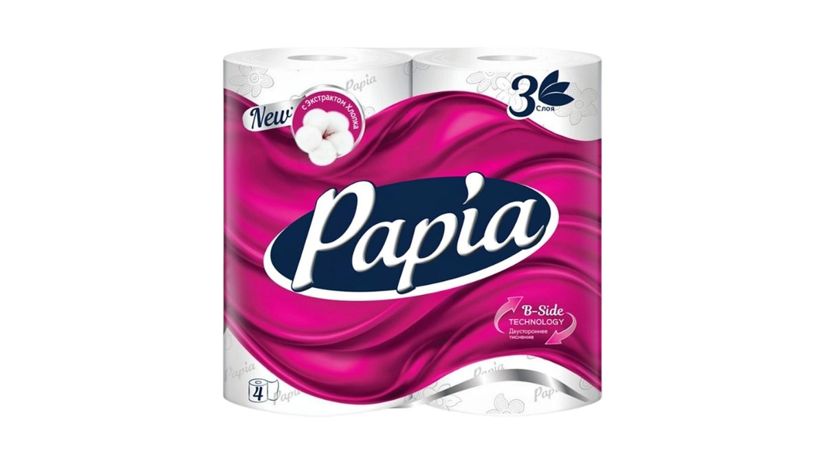 Papia туалетная бумага 3 layers (4 pcs)