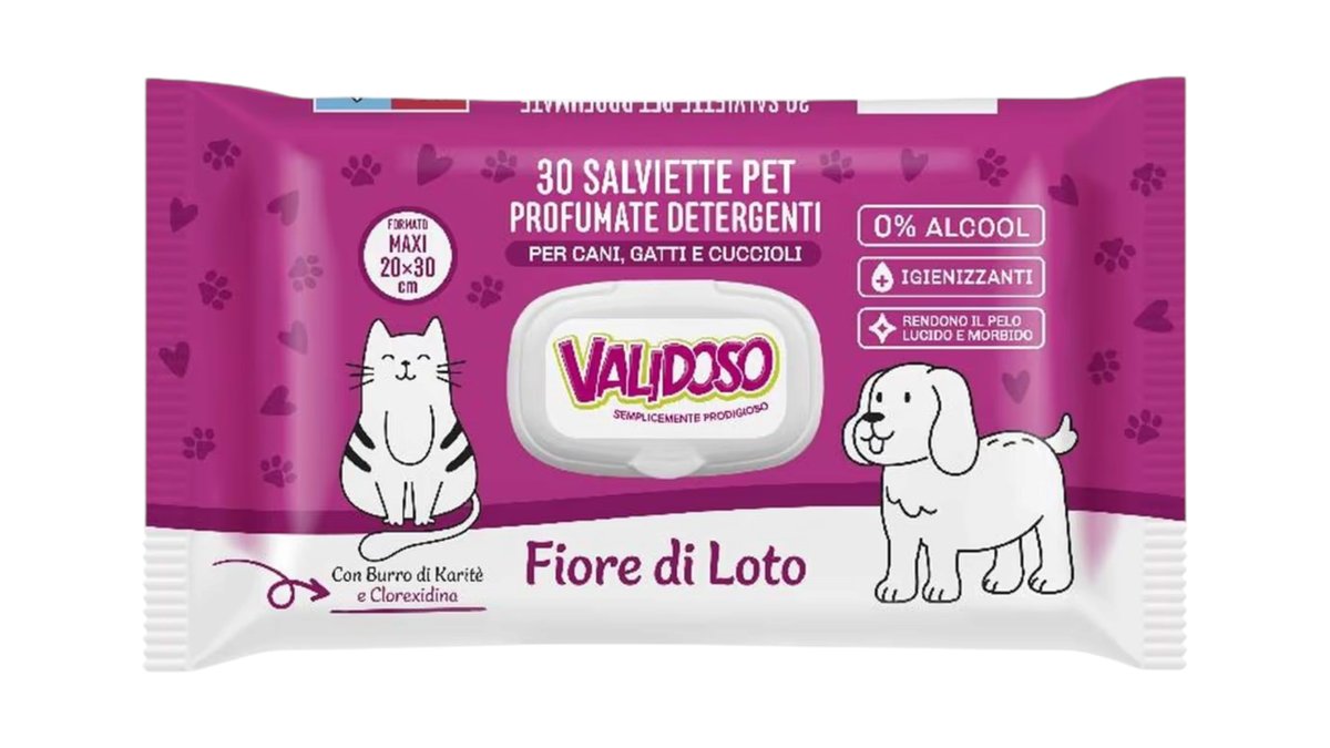 VALIDOSO Paw Cleaning Foam Lotus with Chlorhexidine (30 pcs)