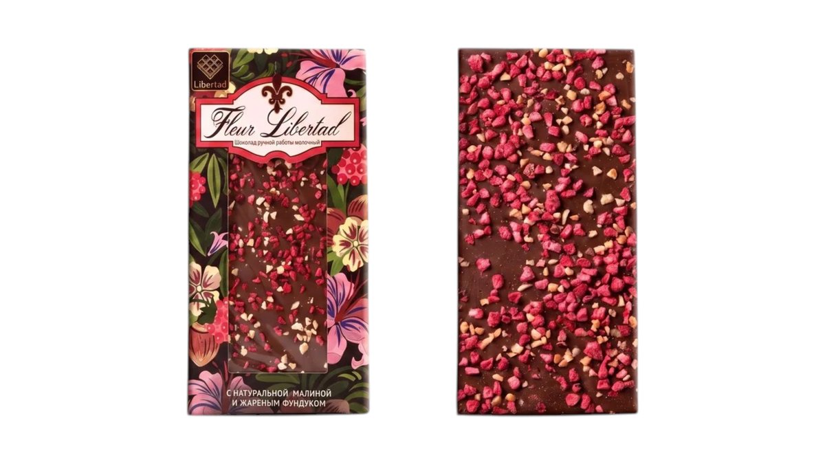 Fleur Libertad Шоколад natural raspberry and hazelnut (80 g)