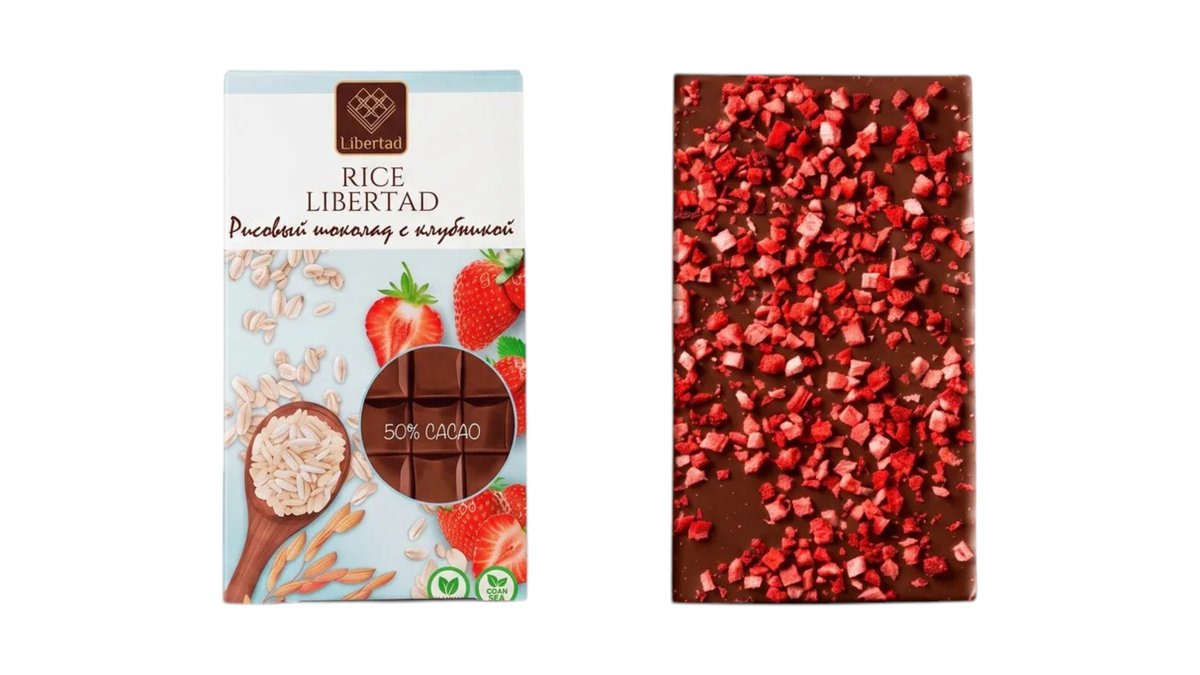 Rice Libertad Шоколад unsweetened rice 50% with strawberries (40 g)