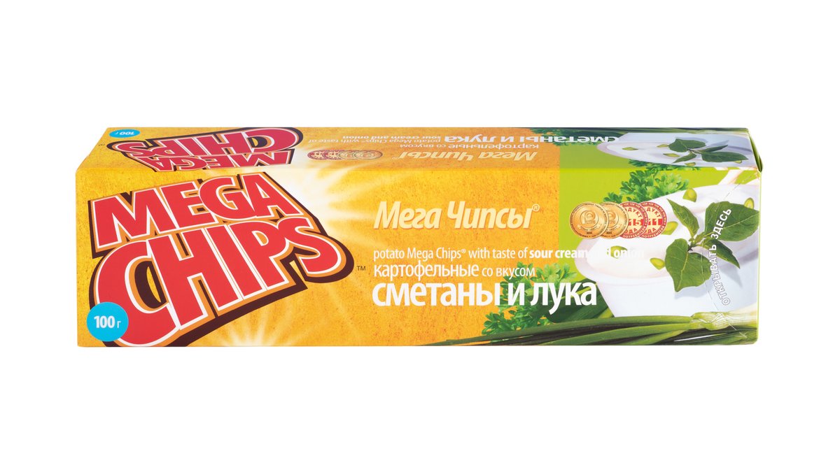 MEGACHIPS чипсы sour cream and onion (100 g)