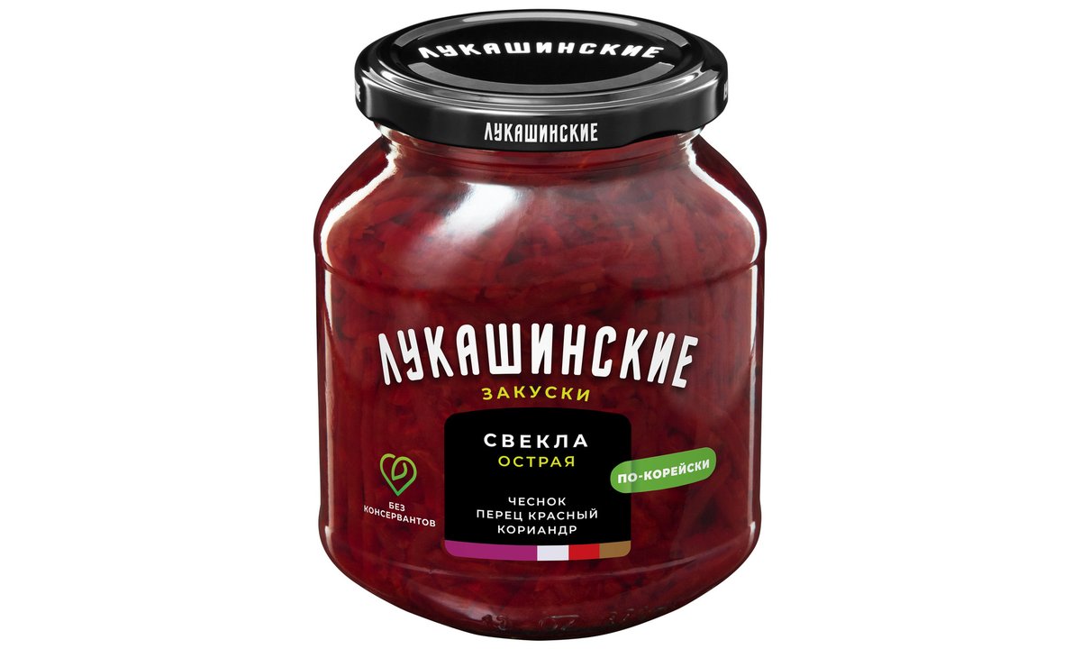 Lukashinskie კონსერვირებული ბიტკბილები spicy Korean style (340 g)