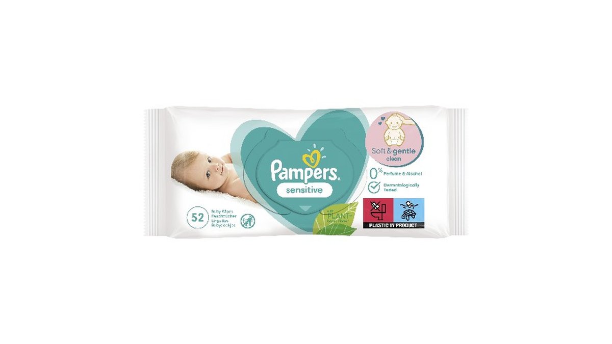 Pampers ბავშვის სველი ხელსახოცები Sensitive (52 pcs)