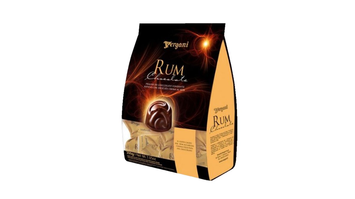 Vergani Шоколад dark chocolate praline with rum (130 gr)