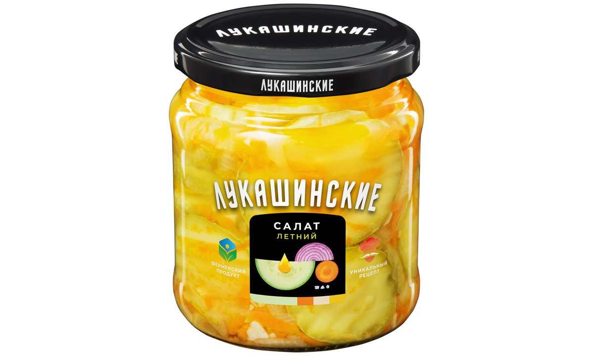 Lukashinskie Vegetable Preserve ზაფხულის სალათი ყაბახით (430 გ)