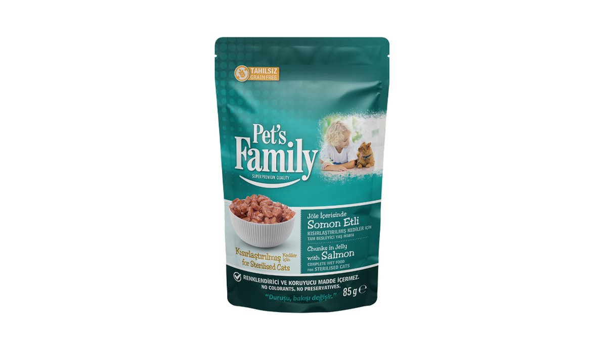Jelly PetsFamily Pet Food sterilized cats with salmon (85 g)