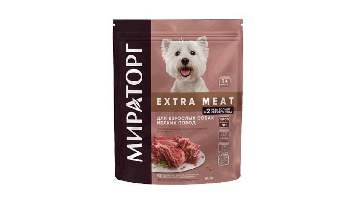 Miratorg Корм для животных small breed dogs with beef (600 g)