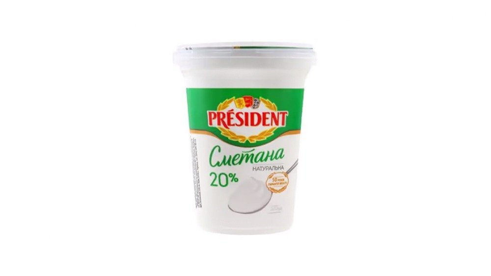 President Sour cream 20% (325 g)