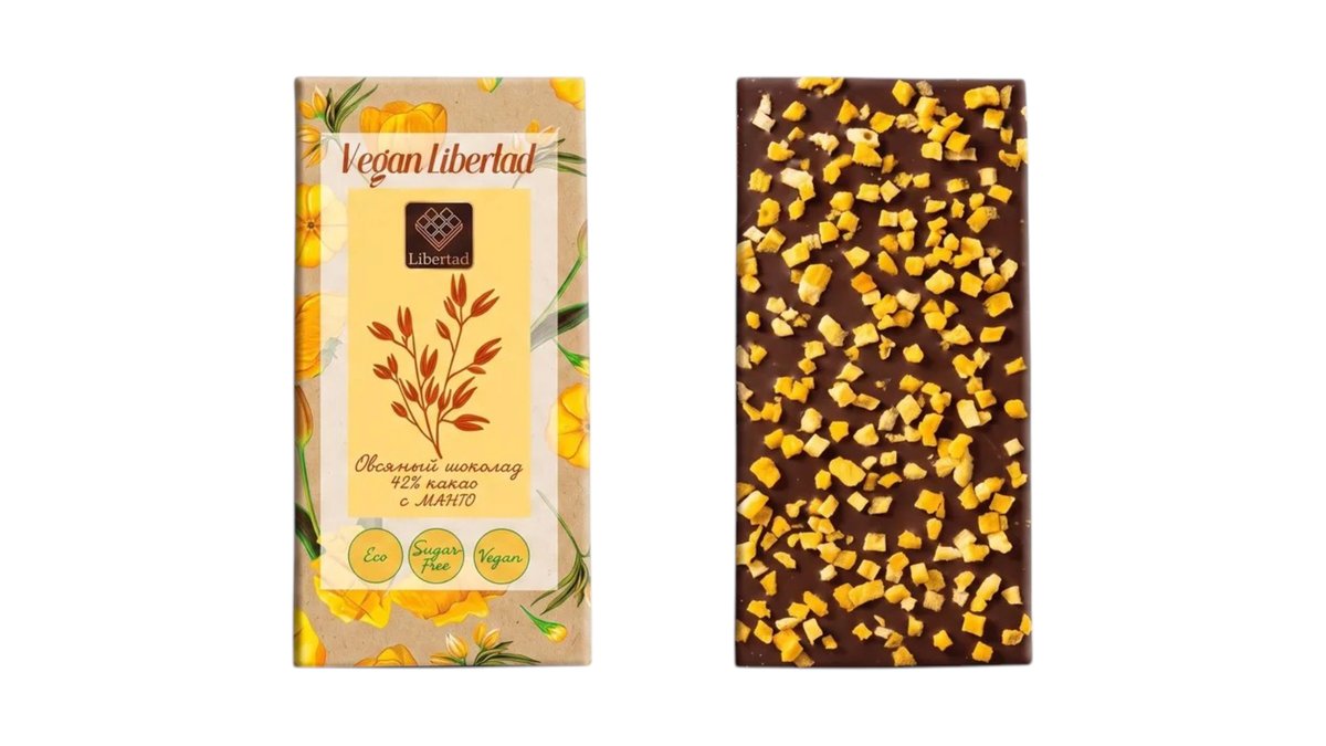 Vegan Libertad Шоколад sugar-free oats 42% mango (65 g)
