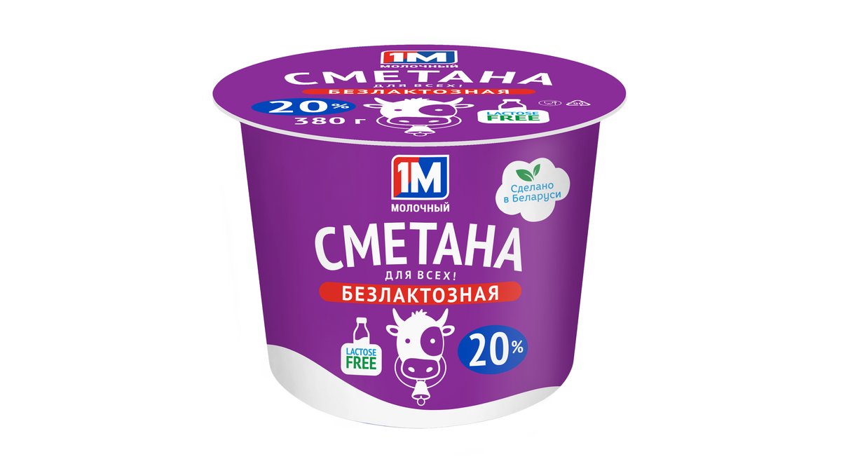1M სმეტანა lactose free 20% (380 g)