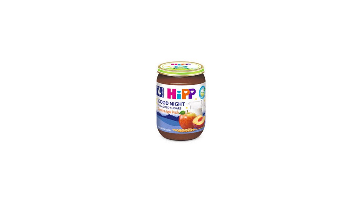 HIPP ორგანული ბავშვების საკვები peach and apple (190 g)
