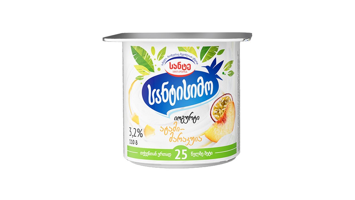 სანტისიმო yogurt Peach-Passion Fruit (110 g)