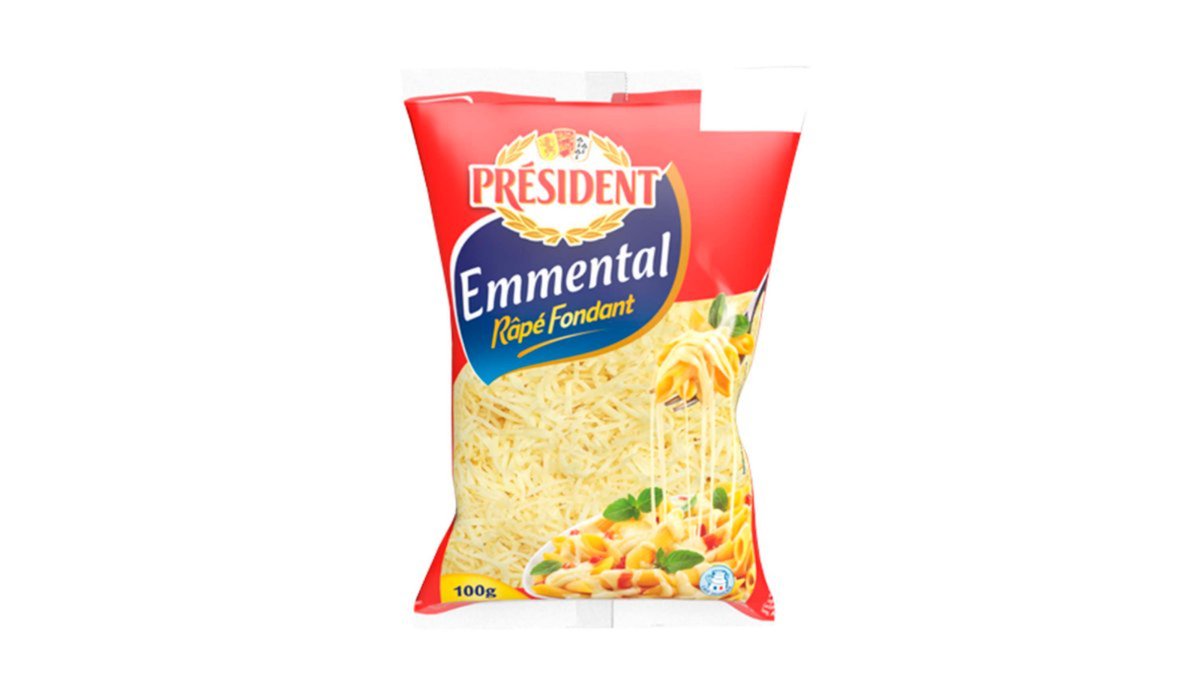 პრეზიდენტი Processed Cheese Emmental grated 45% (100 g)