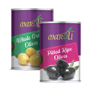 მაროლი Black Olives შავი/მწვანე უკურკო/კურკიანი (300 ml)