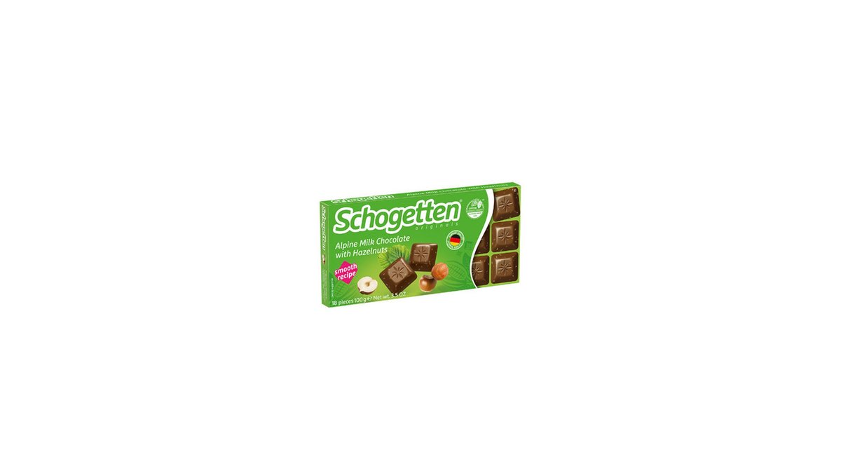 SCHOGETTEN Шоколад Alpine Milk Chocolate with Hazelnuts (100 g)