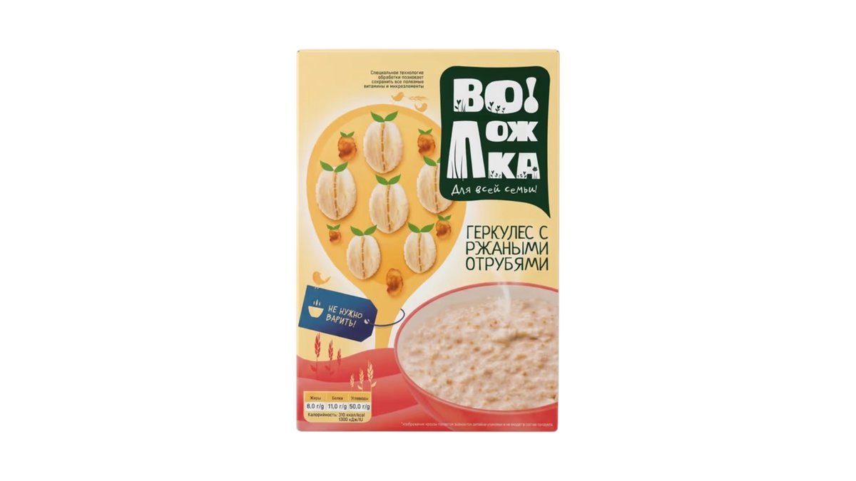 ვოლოჟკა Volozhka Flakes Volozhka Hercules with rye bran with rye bran (400 g) with rye bran (400 g)