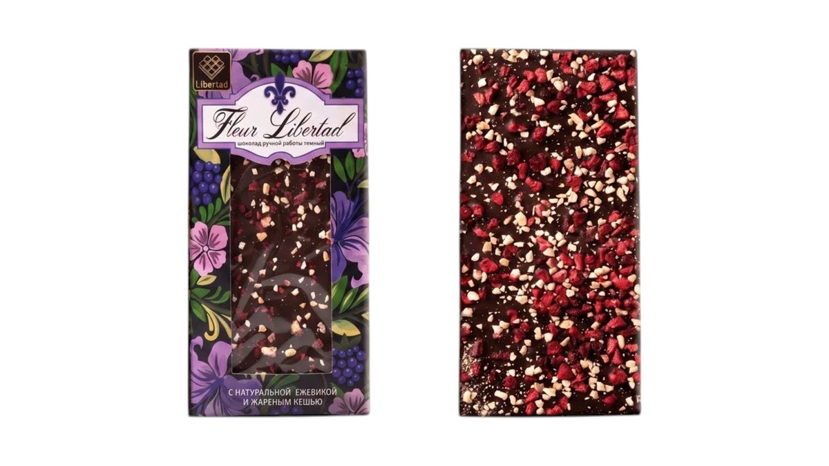 Fleur Libertad Chocolate bitter natural blackberries and cashews (80 g)