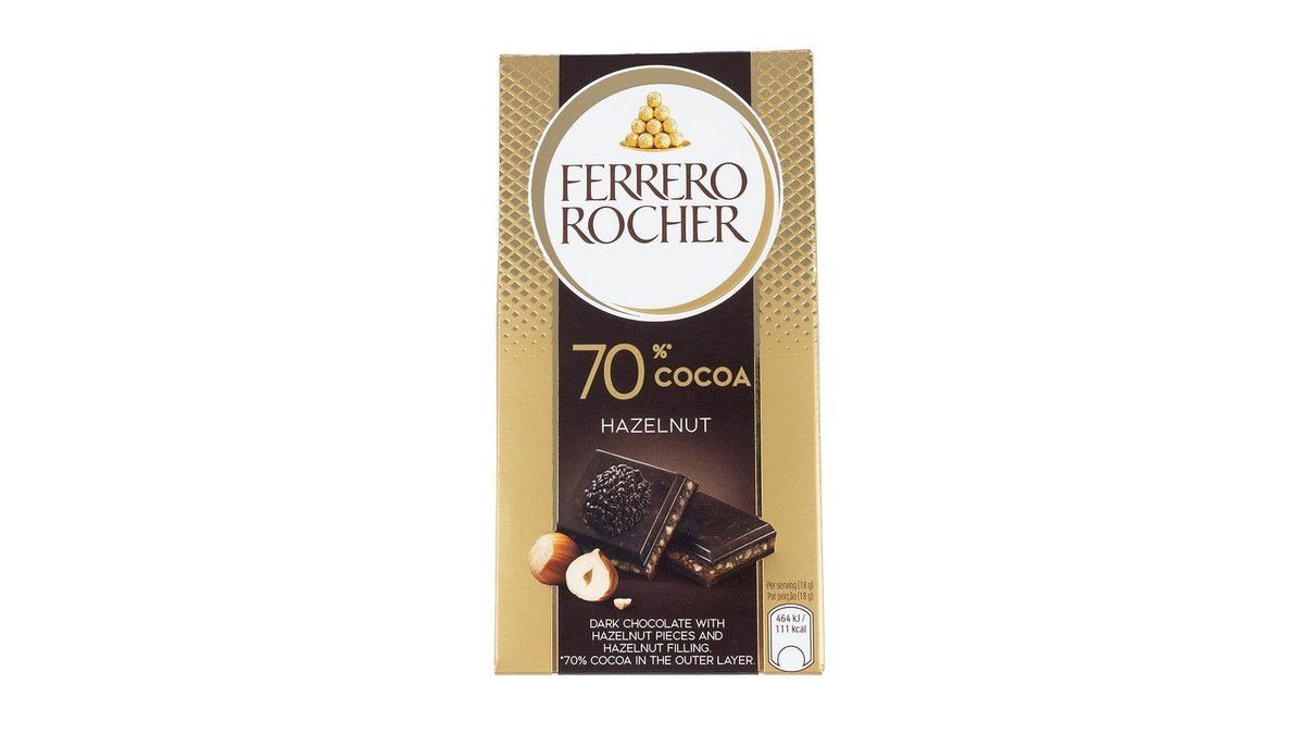 Ferrero Rocher შოკოლადი 70% with nuts (90 g)