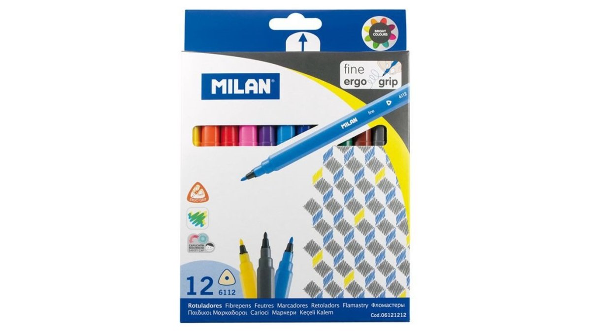 MILAN Набор маркеров для рисования felt-tip pen (12 pcs)