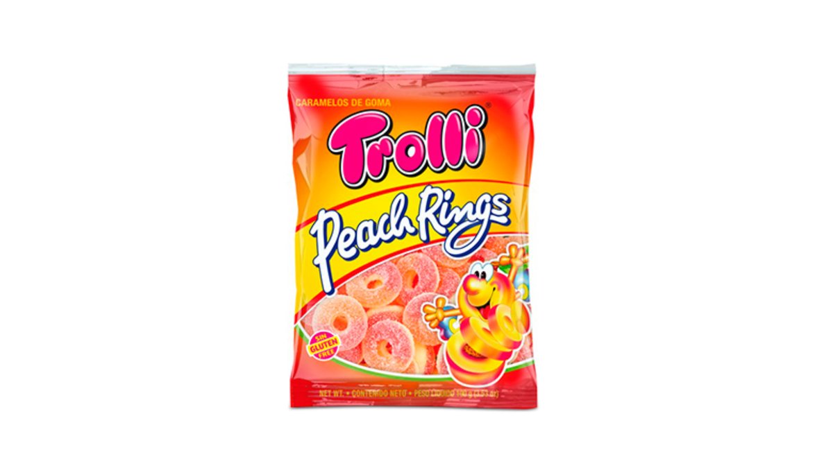 Trolli კანფეტი Peach Rings (100 g)