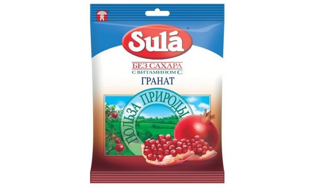 Zula კანფეტი pomegranate diabetic (60 g)