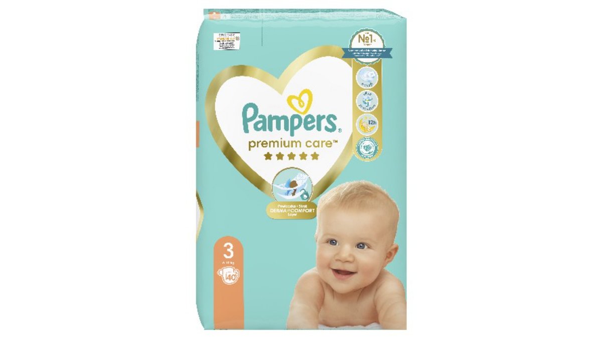 Pampers Diapers პრემიუმი S3 (40 ც)