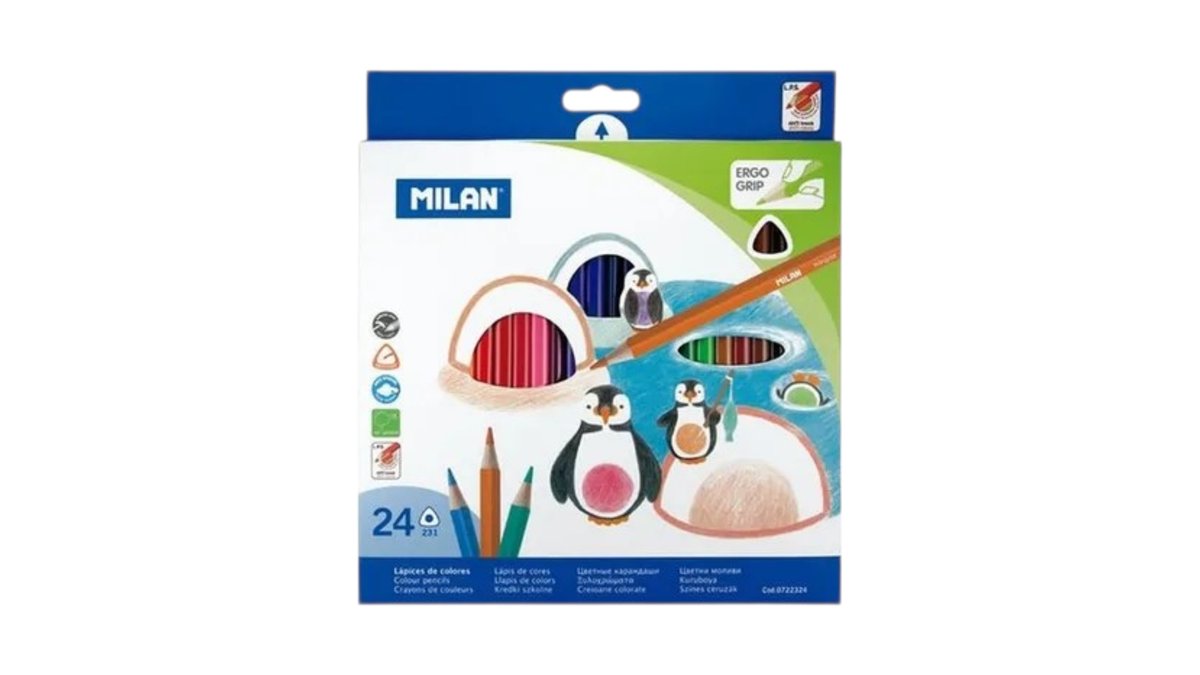 MILAN ცვილის კრayonები 24 Colors