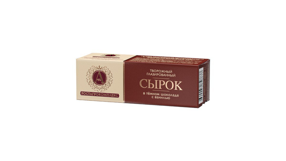 Rostagro იოგურტი Glazed cottage cheese in dark chocolate with vanilla (50 g)