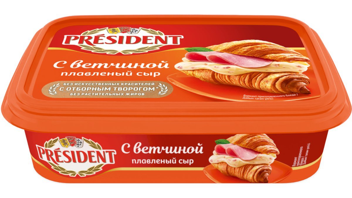 პრეზიდენტი Плавленый сыр with ham 45% (200 g)