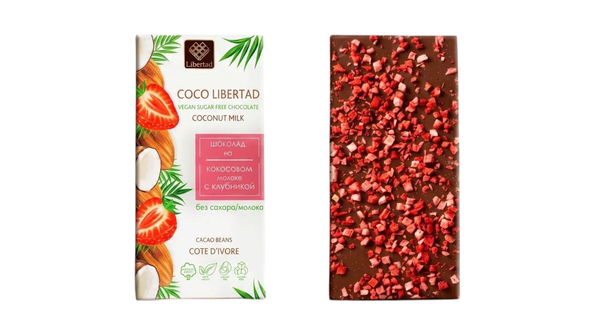 Coco Libertad Шоколад with coconut milk and strawberries (40 g)