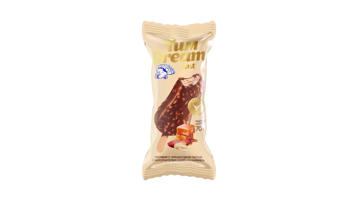Tim Dream мороженое peanut paste and salted caramel (70 გ)