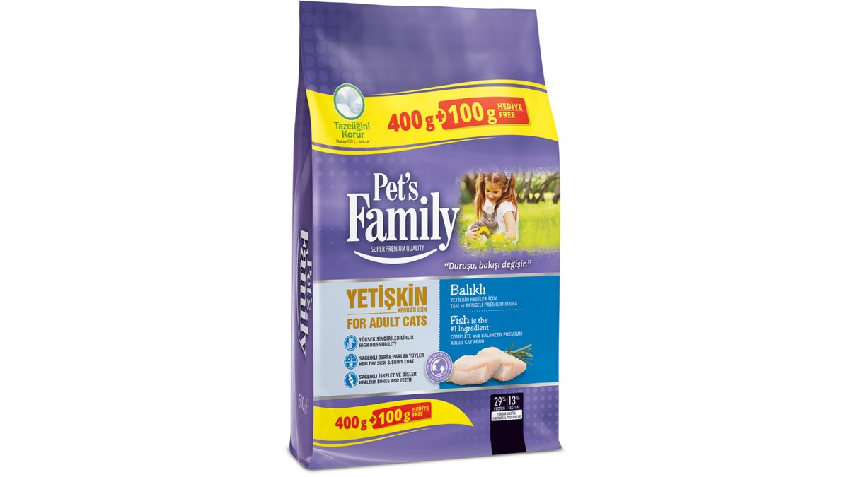 PetsFamily Dry Cat Food with fish (500 g)
