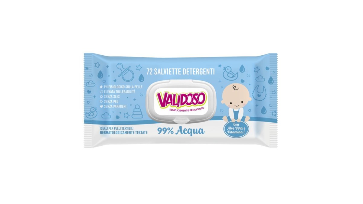 VALIDOSO Детские влажные салфетки children's water-based (72 pcs)