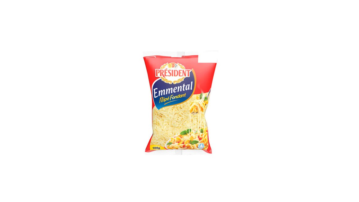 პრეზიდენტი Processed Cheese Emmental cheese grated 45% (100 g)