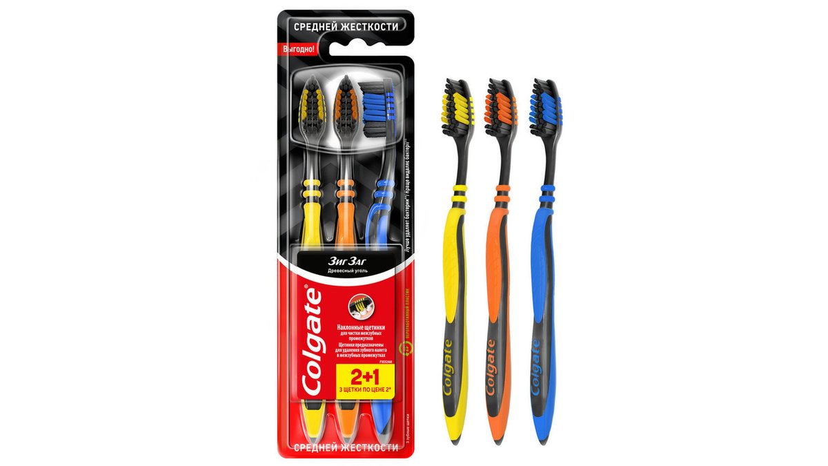 Umbrella зубная щетка Zig-Zag Charcoal (3 pcs)