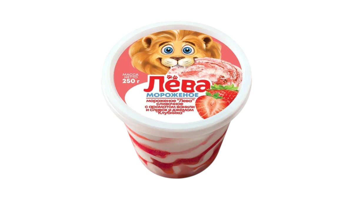 Lyova iz Mogileva ice cream creamy vanilla and strawberry jam (250 g)