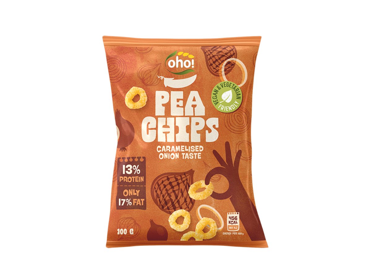 OHO Чипсы caramelized peas with onion (100 gr)