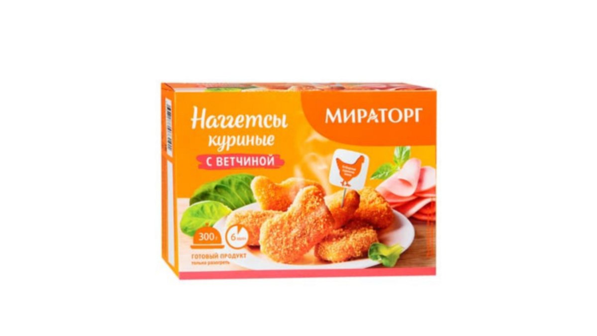 Miratorg ქათმის ნაგეთსი with ham (250 gr)